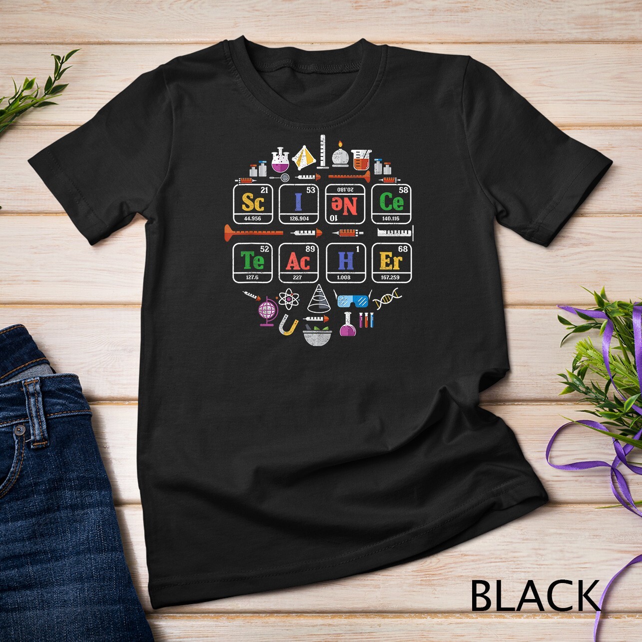 Science Teacher Periodic Table Chemistry Elements Xmas Gift Unisex T-shirt