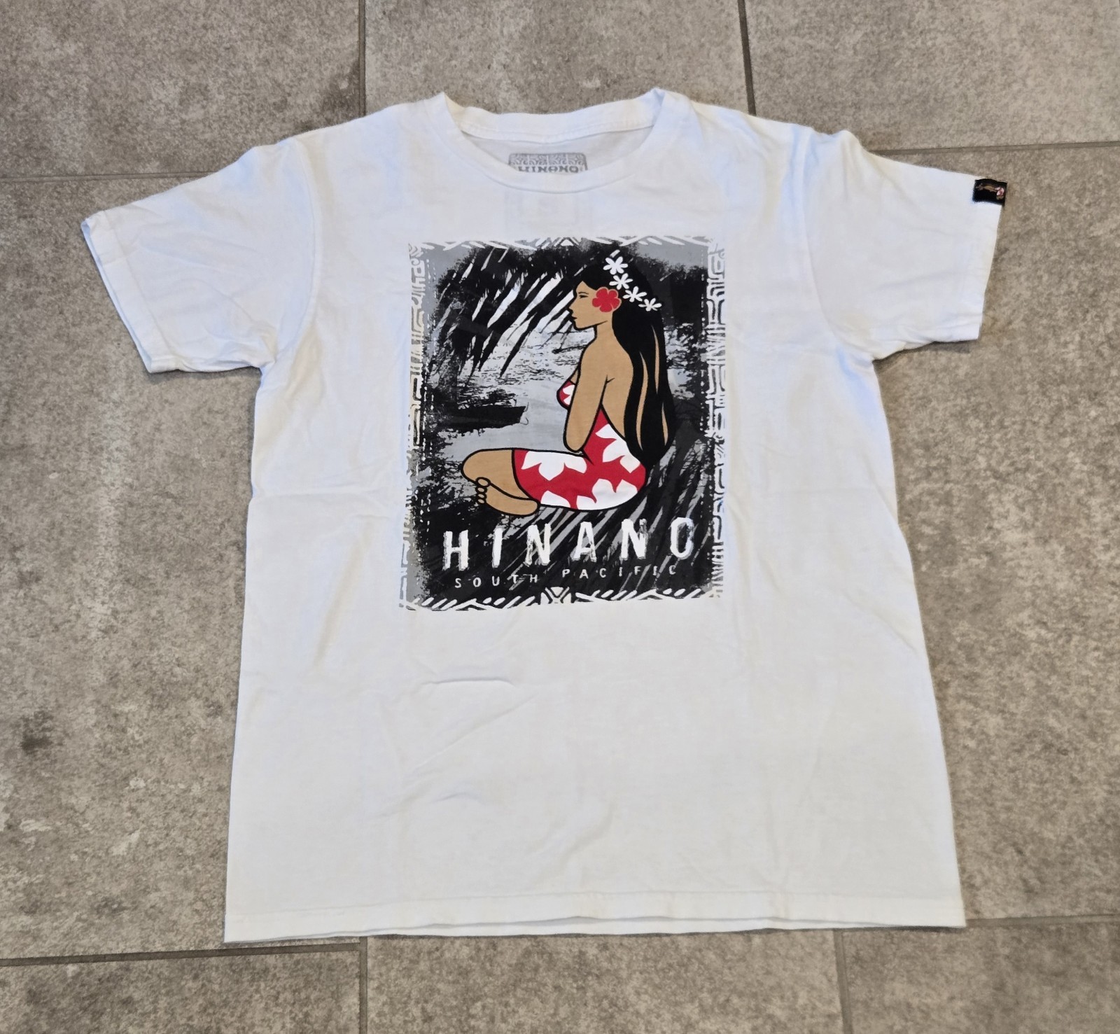 Hinano Tahiti Island Girl T Shirt White Sz S Polynesia Streetwear