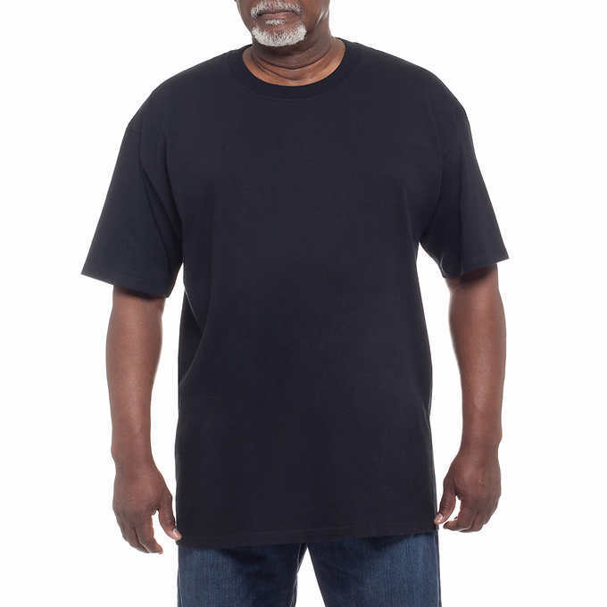 Kirkland Signature Men&rsquo;s Crew Neck T Shirts 6 Pack Tagless 100% Combed Cotton