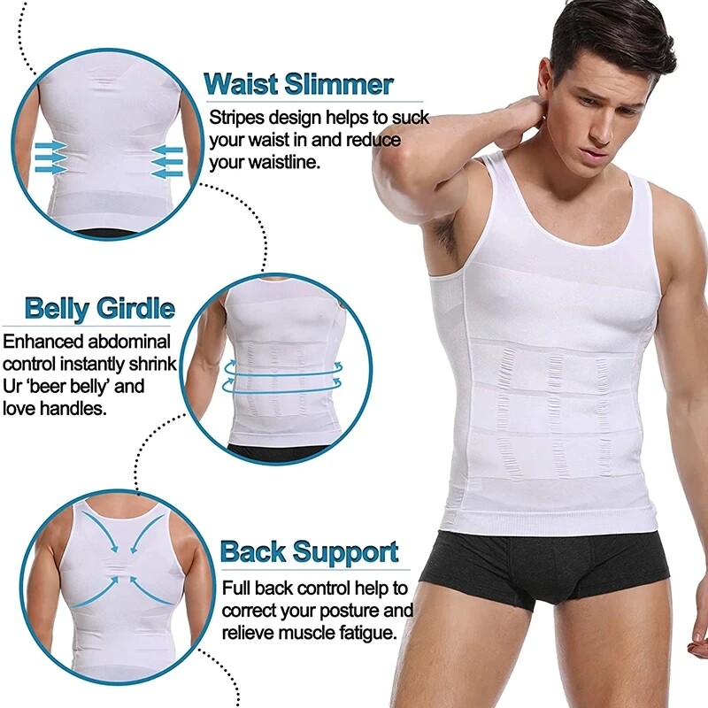 FAJAS Men Body Slimming Tummy Shaper Belly Underwear Shapewear Waist Girdle Vest