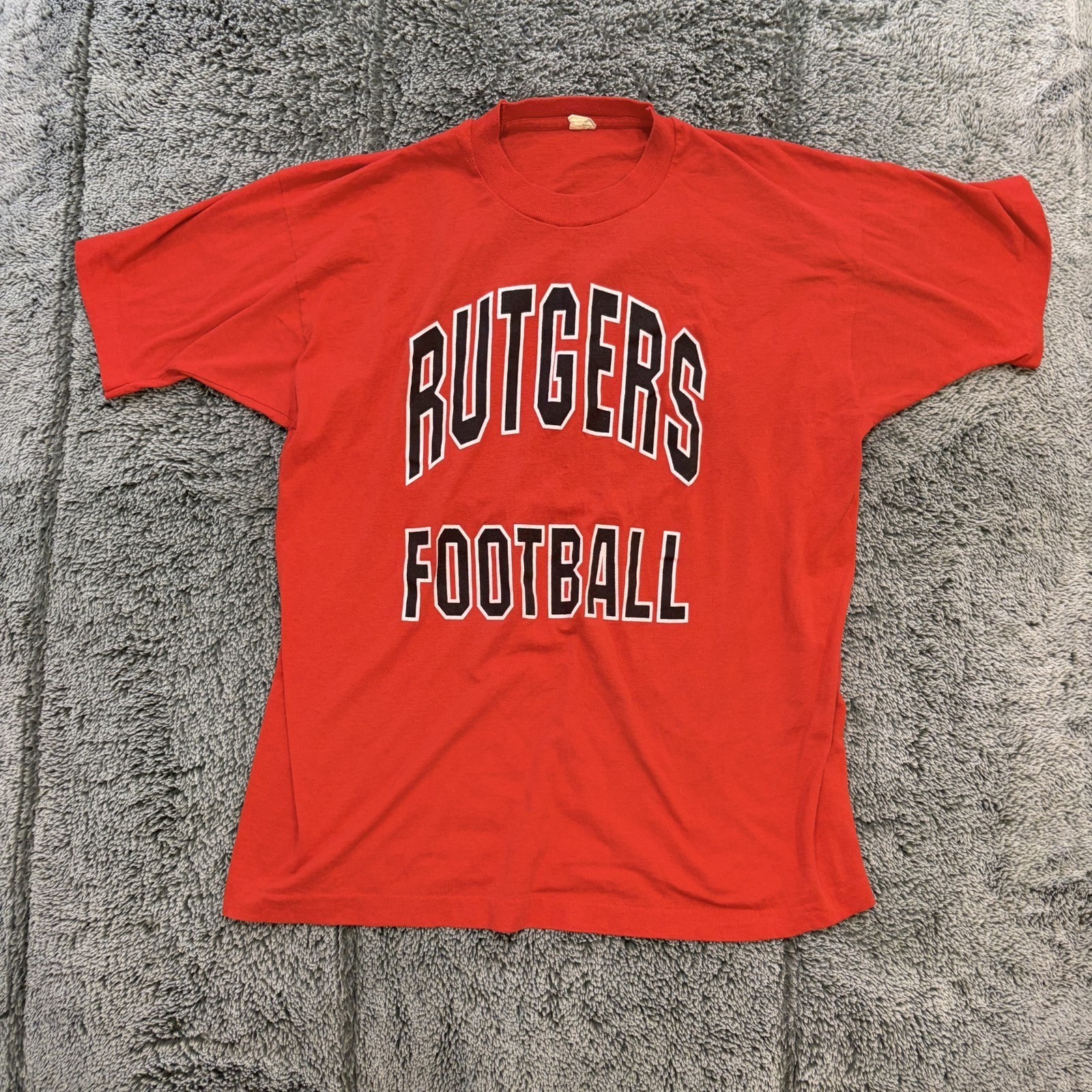 Vintage 80s Rutgers Football Shirt Men&rsquo;s XL Red Single Stitch USA Made College