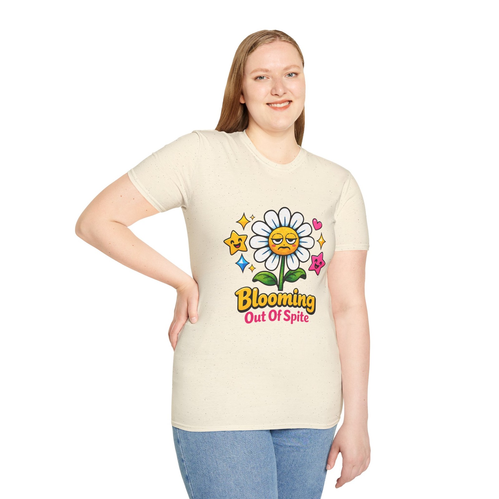Daisy Flower Funny Sarcastic Cartoon Cute Mood Unisex Softstyle T-Shirt
