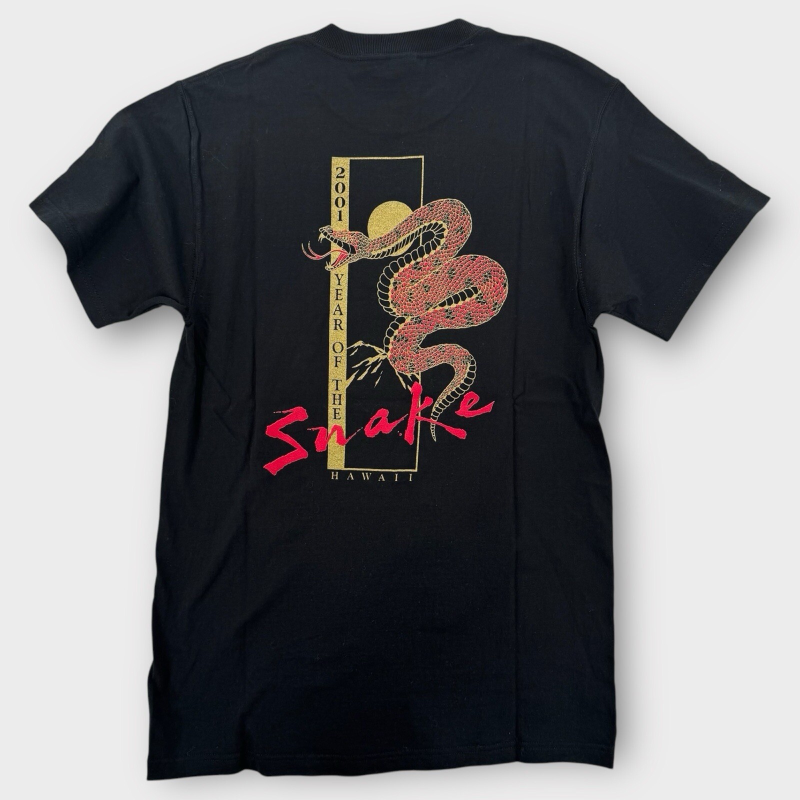 Vintage 2001 Year Of The Snake T Shirt Mens Medium Black Chinese Graphic Hawaii