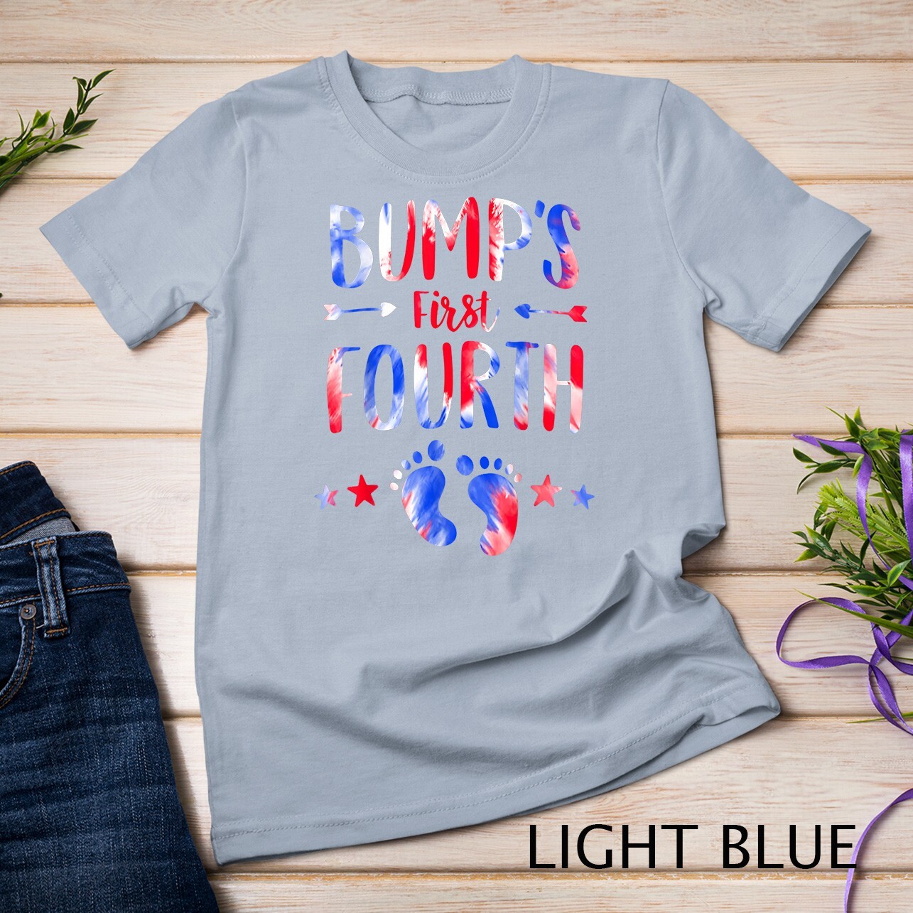 Bump’s First 4th Of July Pregnancy Independence Day Tie Dye Unisex T-shirt