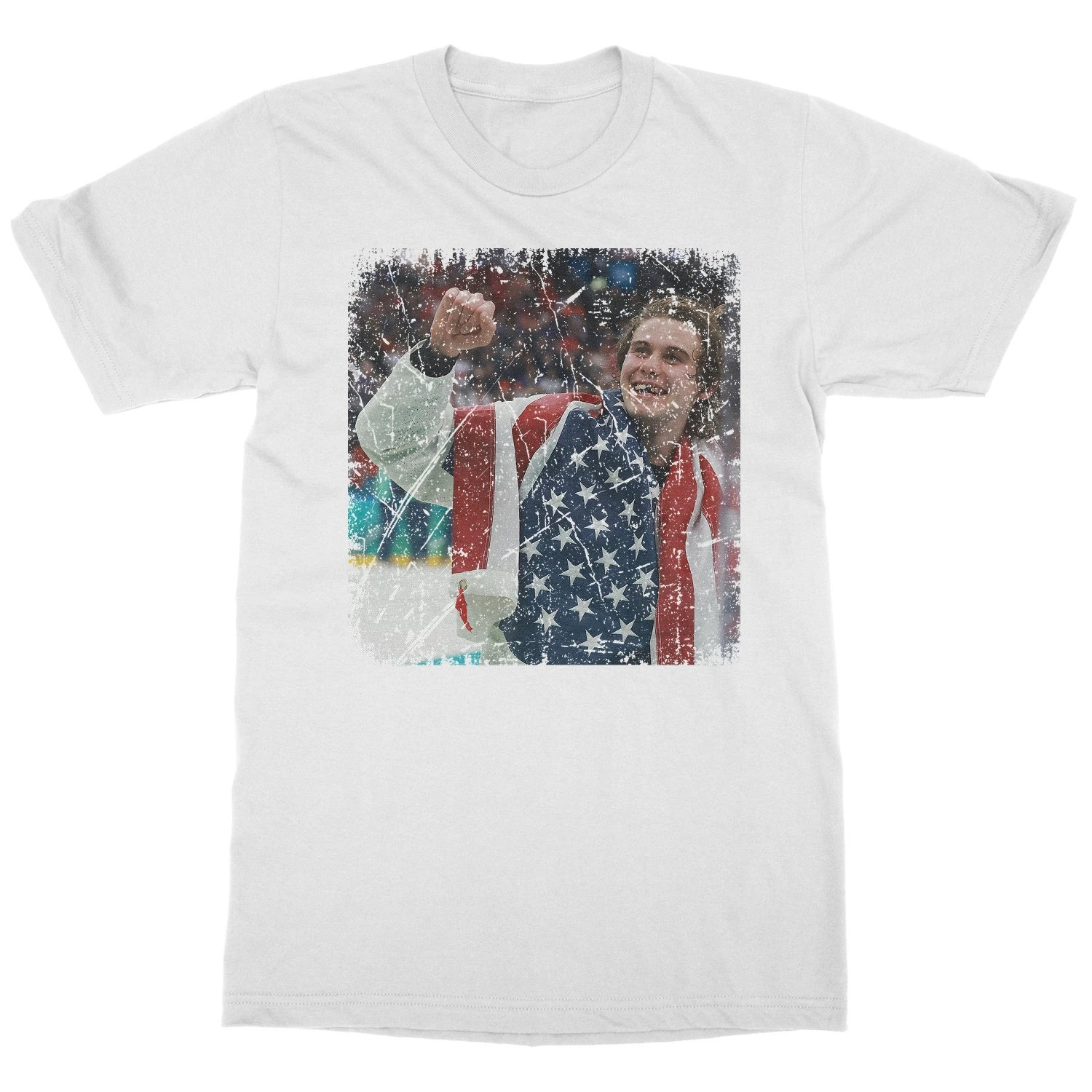Share Jack Hughes USA Flag Graphic Gold Medal Hockey Team Unisex Size S to 5XL