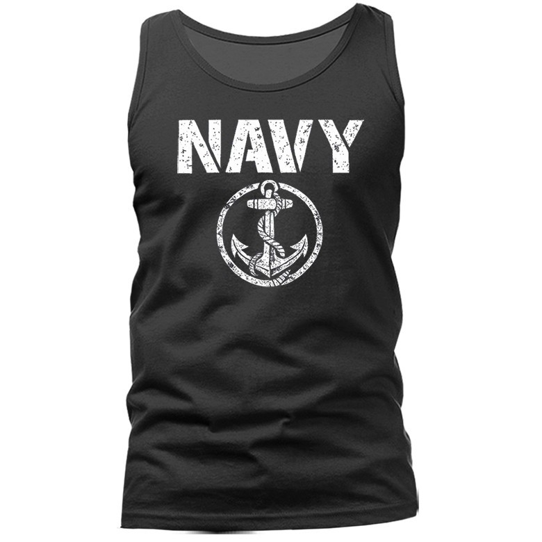 Navy Military Patriotic US Flag Veteran Graphic Tank Top