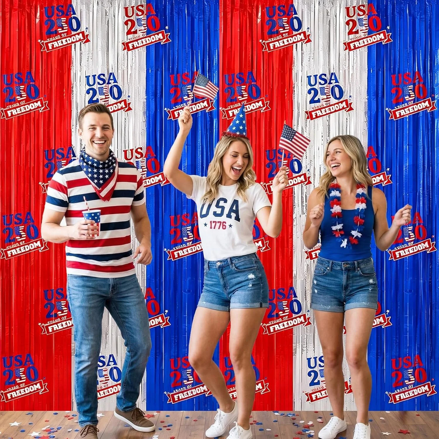 4Th of July Decorations – 2 Pack Red White and Blue Streamer for 250Th Anniversa