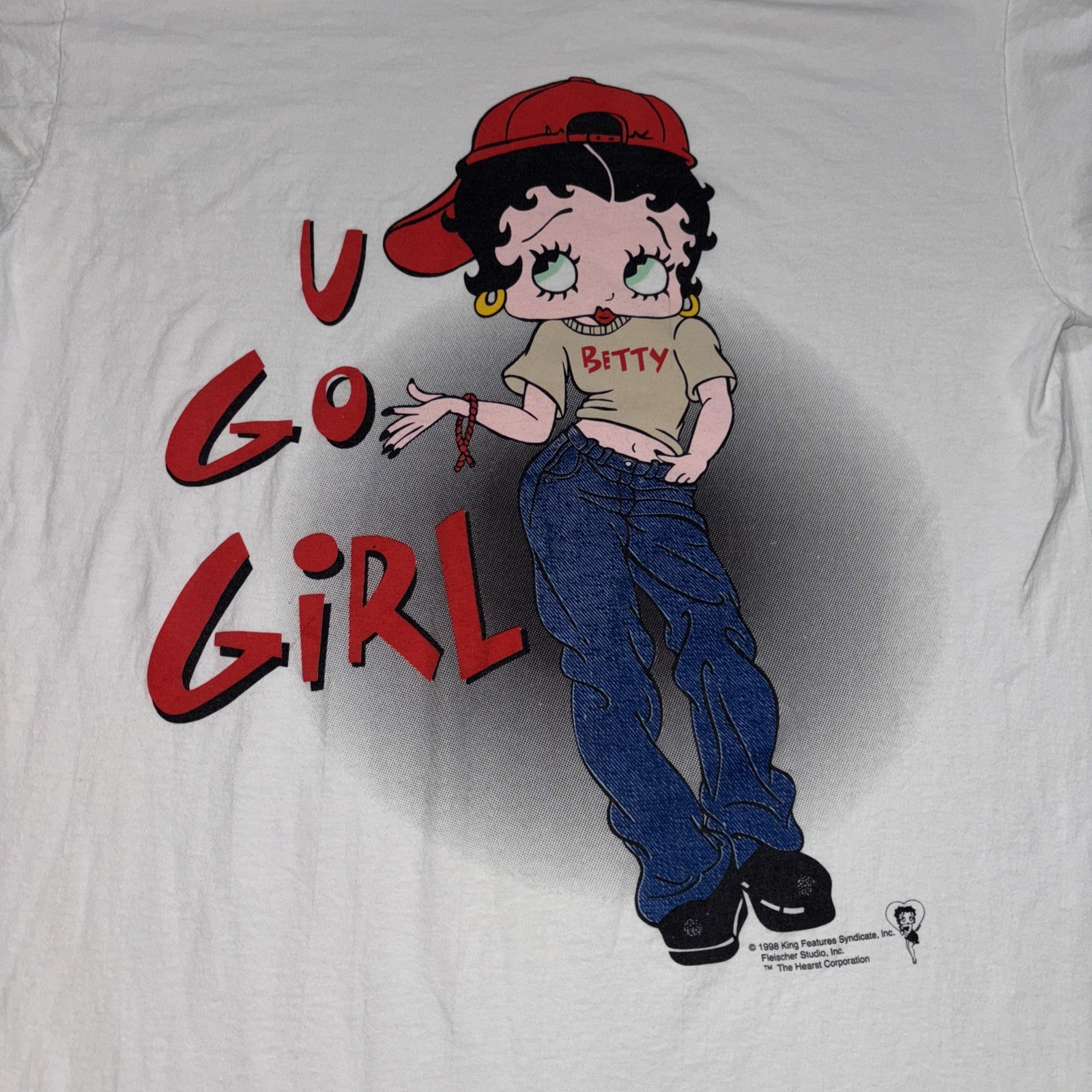 Vintage 1998 Betty Boop U Go Girl Sleep Shirt Nightgown One size Hanes Her Way