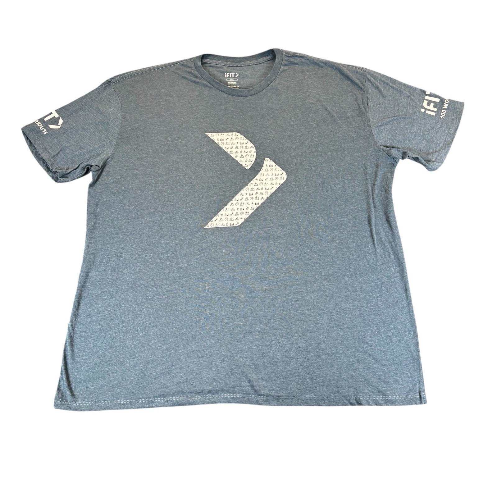 iFit 100 Workouts Milestone Athletic T-Shirt Size 2XL Soft Poly-Cotton Blend