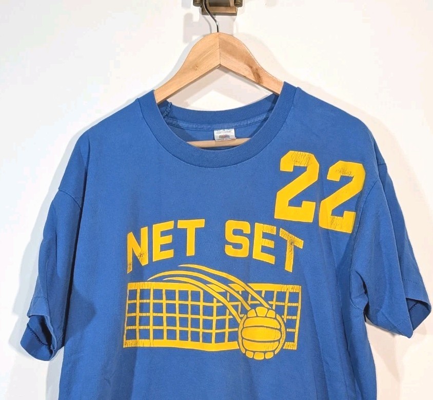 Vintage 80s Early 90s Single Stitch Graphic Tee Volleyball XL Made In USA