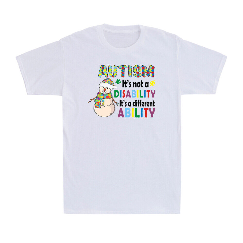 It&rsquo;s Not A Disability It&rsquo;s A Different Ability Autism Awareness Snowman T-Shirt