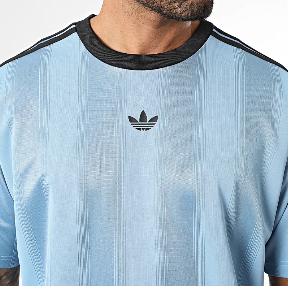RARE! NEW MEN&rsquo;S ADIDAS ORIGINALS TREFOIL JACQUARD SHIRT ~SIZE 2XL #JW587 BLUE
