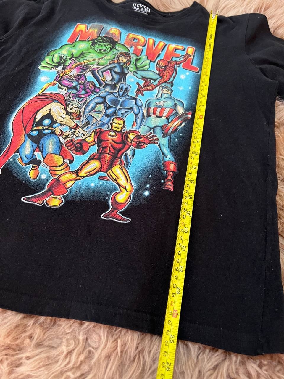 Marvel Comics Graphic Shirt Mens Medium M Black Avengers Spider-Man Iron Man Tee