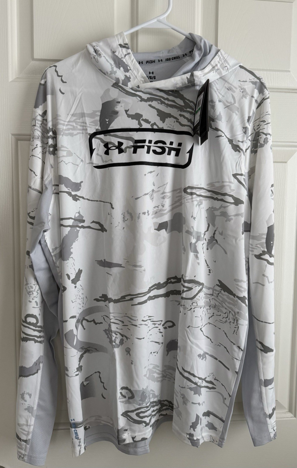 Under Armour Mens Large Iso-Chill Fish Pro Camo Shorebreak Hoodie 🐟 NEW UPF 50+
