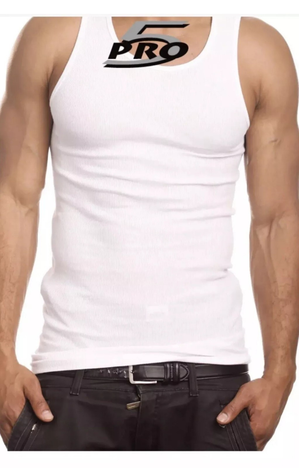6-PACK PRO 5 MENS A-SHIRTS COTTON UNDER SHIRT WIFE BEATER S-5XL