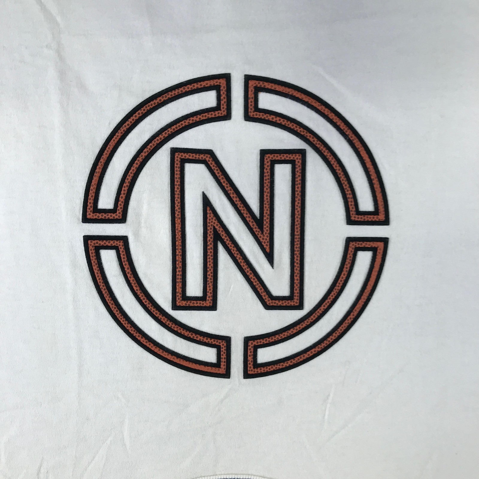 Vintage Nautica Shirt Mens Medium White Circle N Large Logo Cotton Crew Neck