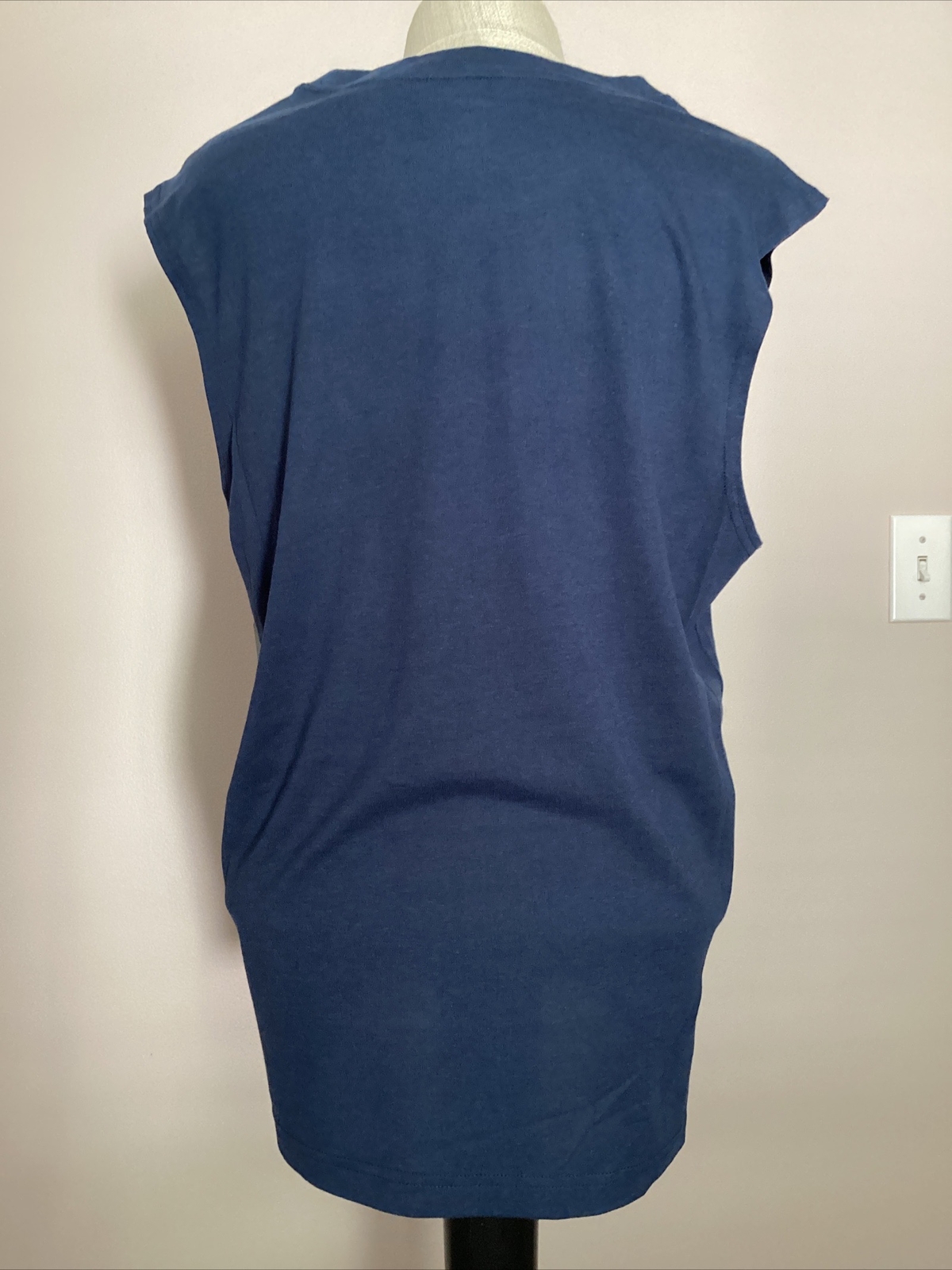 ATHLETIC WORKS DRIWORKS NAVY BLUE TRI BLEND MUSCLE Tank Sz M