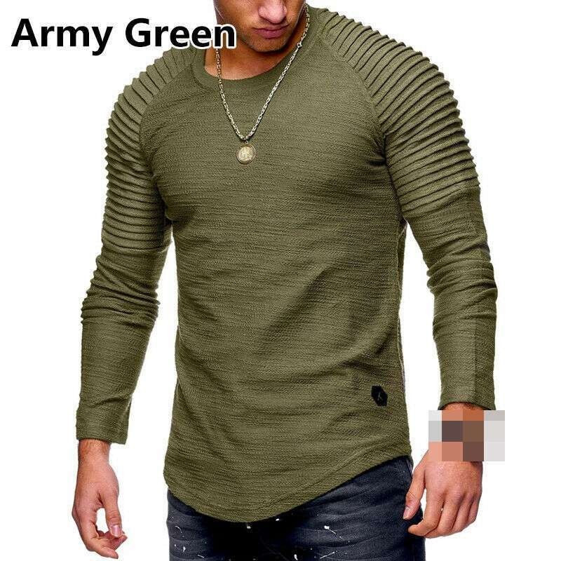 Men&rsquo;s T-shirt O Neck Slim Fit Casual Muscle Tee Tops Blouse Long Sleeve M-3XL /A