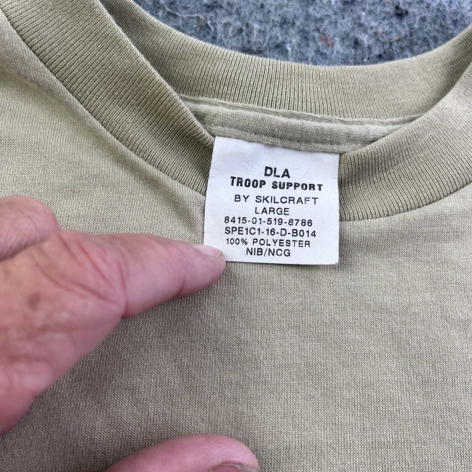 DLA U.S. Army Military Troop Support T-Shirt by Skilcraft Large Sand/Tan