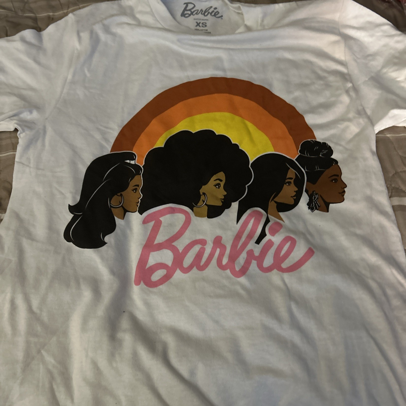NWT Bold and Beautiful Barbie Shirt M White Hairstyles Black History Month