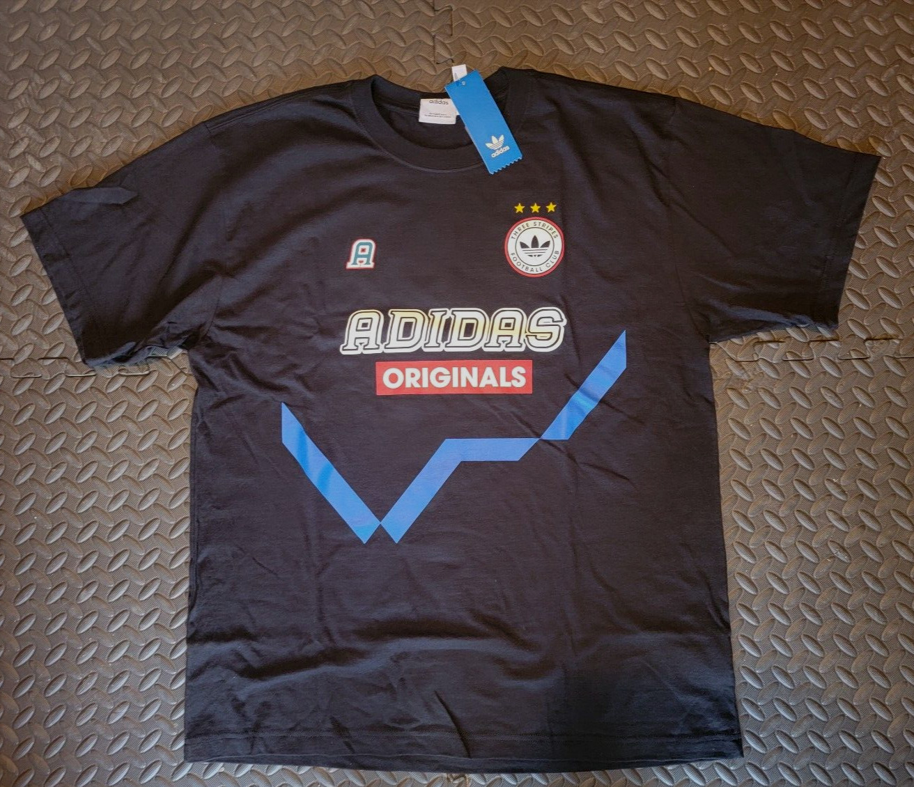 NEW MEN&rsquo;S ADIDAS ORIGINALS TEFOIL JERSEY LOGO TEE SHIRT ~SIZE LARGE #J1411