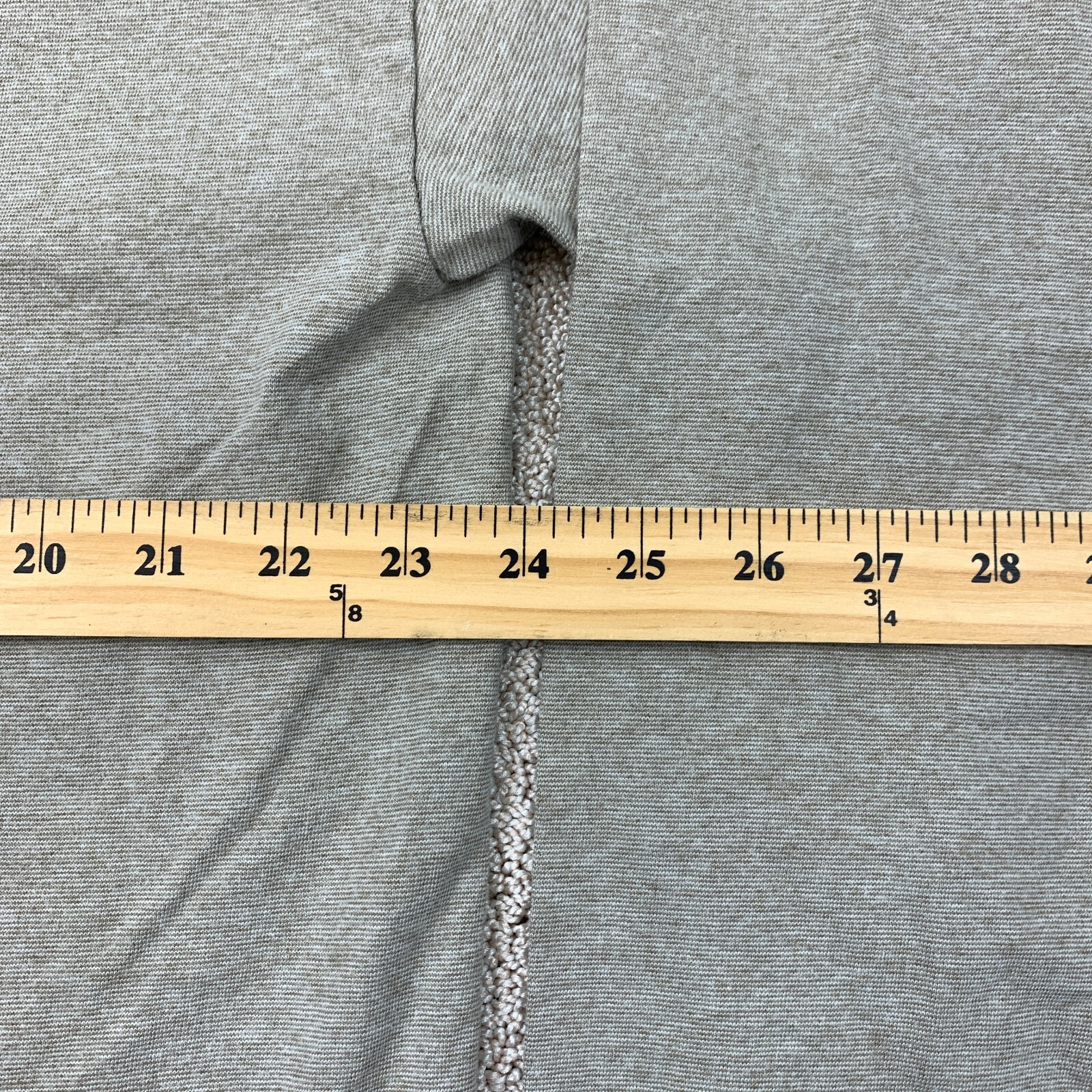 Hanes Beefy Henley Shirt Men&rsquo;s 2XL Long Sleeve Heather Tan Straight Hem