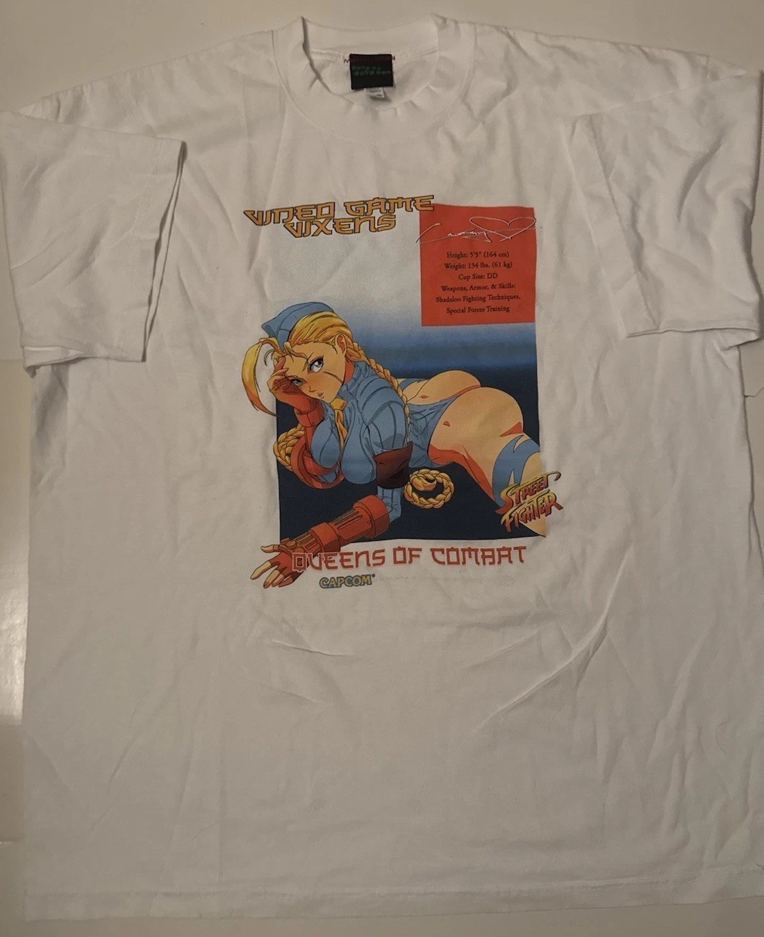 VTG Cammy Street Fighter Shirt Capcom Videogame Promo ChunLi Xbox Arcade XL RARE