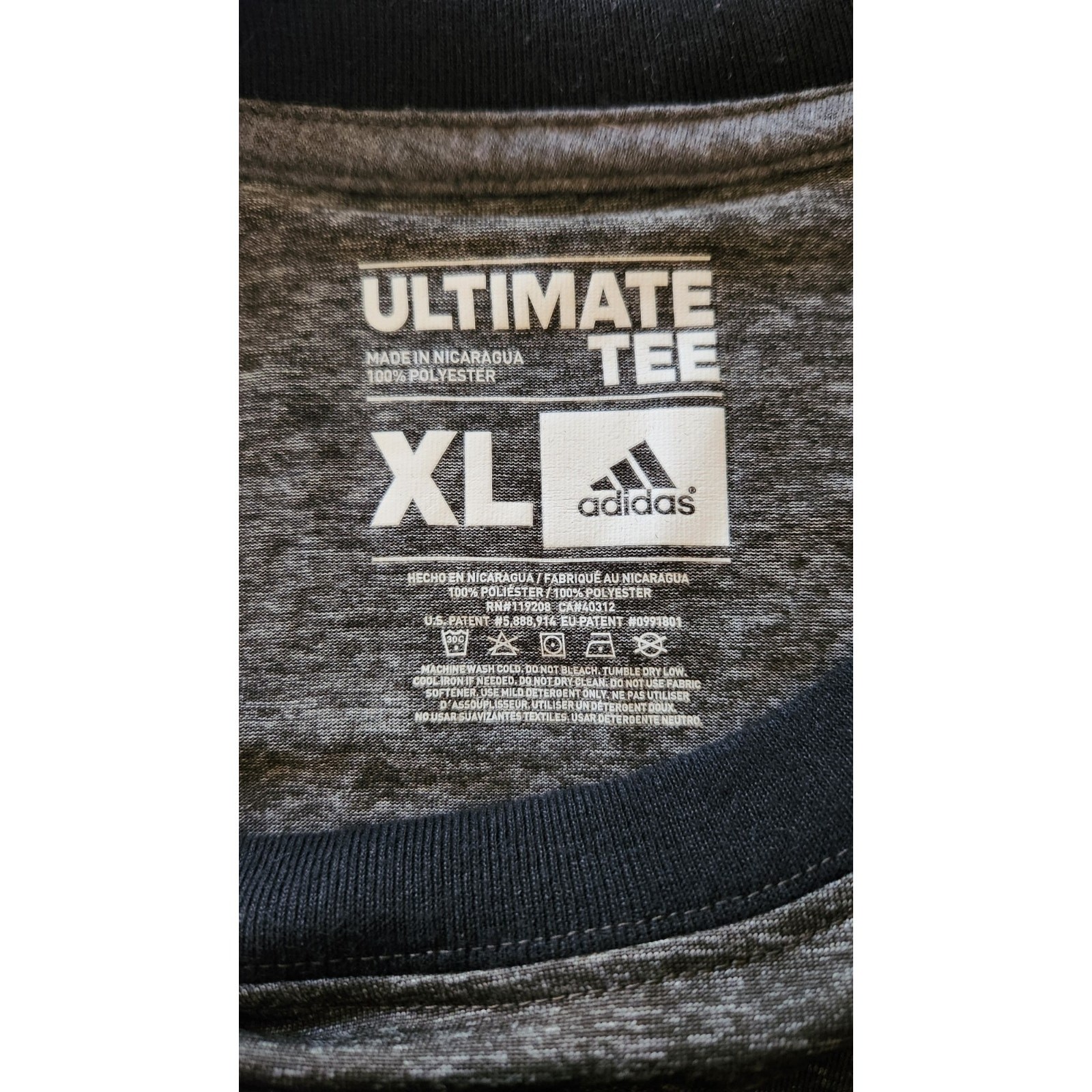 Adidas Ultimate Tee Shirt MLS Mens T-Shirt XL Climalite Gray Black Soccer Sports