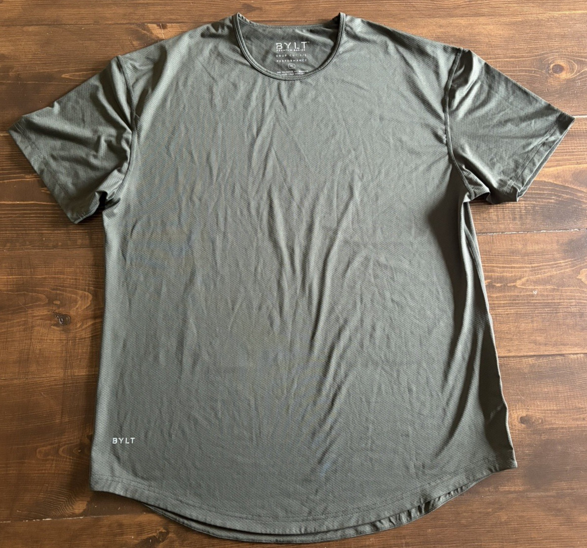 BYLT Drop Cut Lux S/S Performance Mens XL Athleisure Training Gym Hunter Green