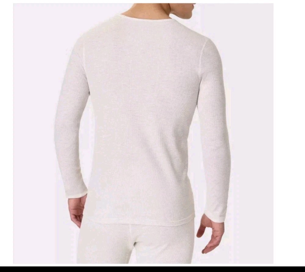Hanes Men&rsquo;s Waffle Knit Thermal Shirt Long Sleeve MEDIUM NWT