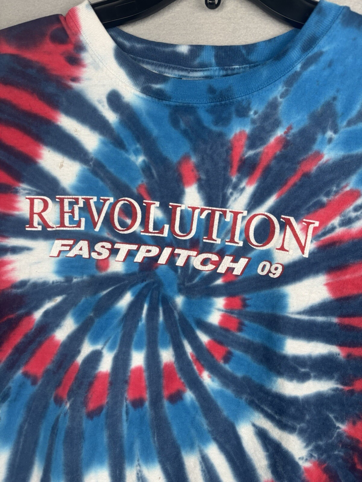 Sundog Hand Dyed Tee Mens L Lg Blue Tie Die Fastpitch 09 Summer Hippie Punk 4166
