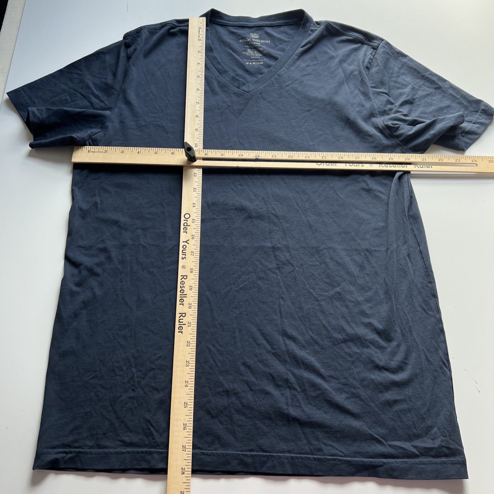 Mack Weldon T Shirt Men&rsquo;s XL Navy Pima Cotton V Neck Tee Casual Basic Stretch