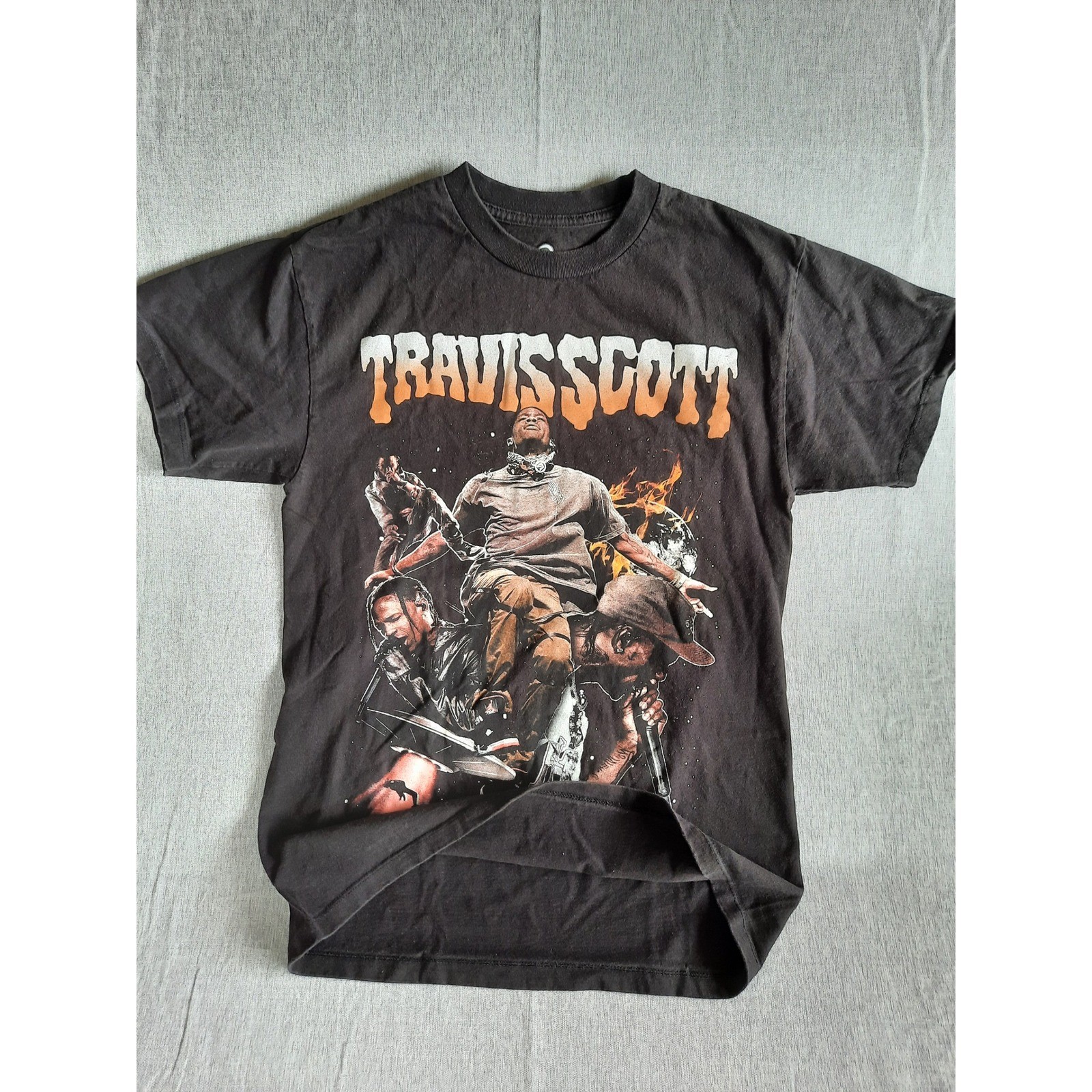 Travis Scott Men&rsquo;s Medium Utopia Graphic Art Logo Stretch T-Shirt Short Sleeve