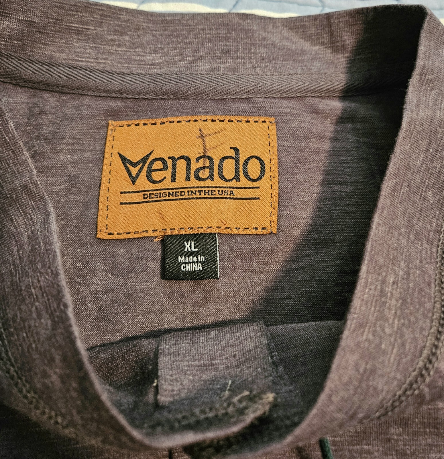 Venado Men&rsquo;s Long-Sleeve Henley Shirt Charcoal Gray w/ Flex Material Size XL NWT