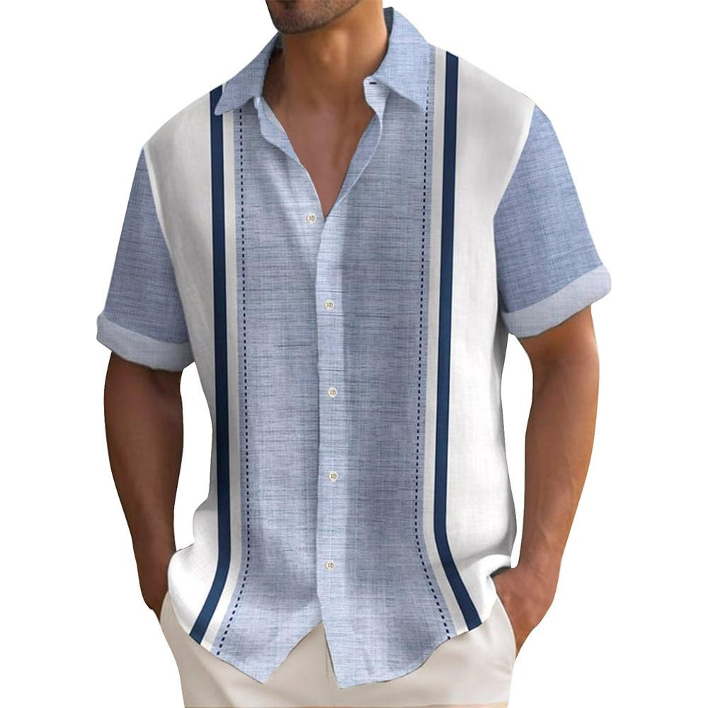 Men&rsquo;s Casual Short Sleeve Guayabera Cuban Beach Wedding Button-up Dress Shirt*/-