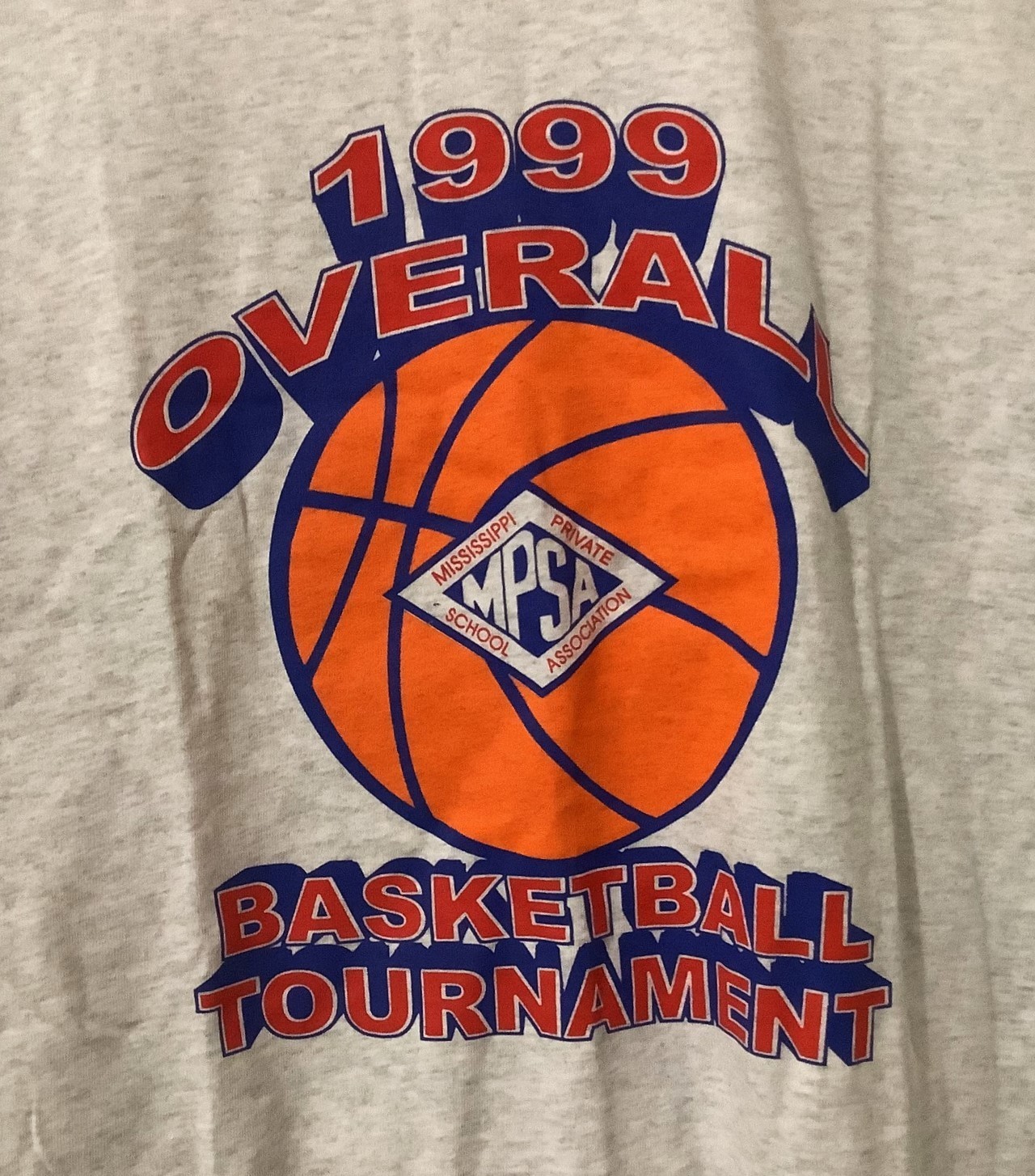 Mississippi Private School Assn. 1999 Overall Basketball Tournament T Shirt XXL
