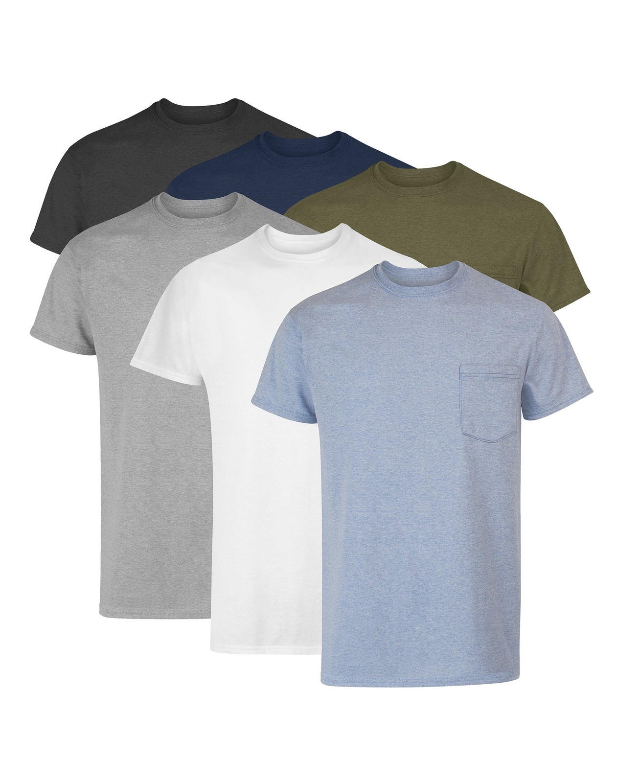Hanes Men&rsquo;s Cotton Pocket T-Shirt, Moisture-Wicking with Odor Control, Assorted