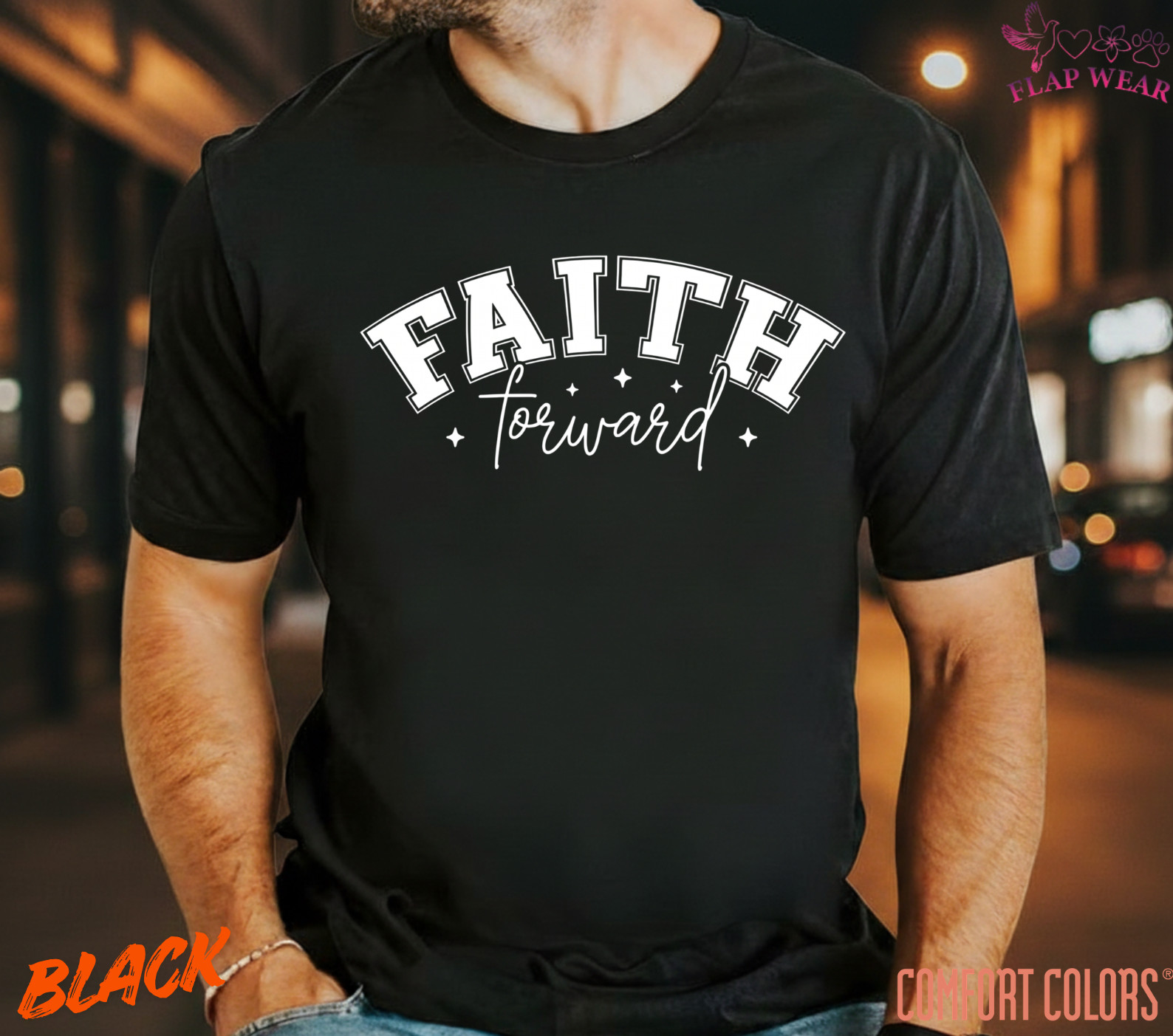 Unisex Faith Forward T-Shirt, Men T shirt,Women T shirt Gift ReligionTop