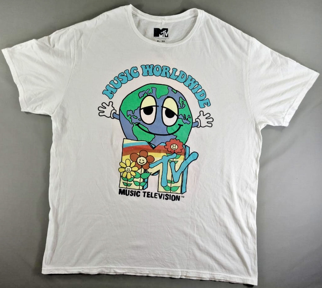 Official MTV Music Worldwide Graphic T Shirt XL White 2024 Licensed 100% Cotton