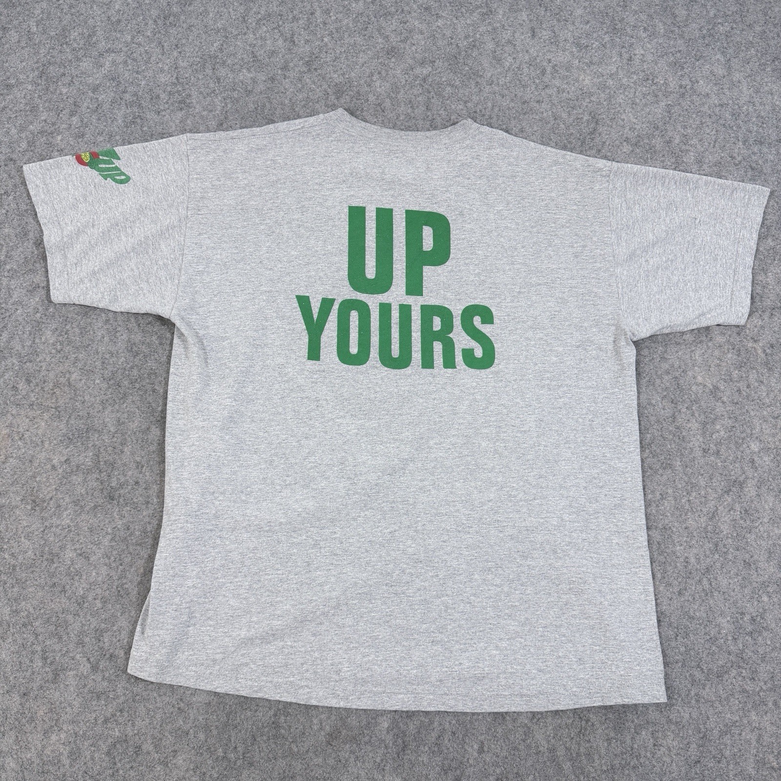 AAA Vintage Y2K Make 7 Up Yours Commercial Promo T-Shirt Fits Men&rsquo;s Size XL Gray