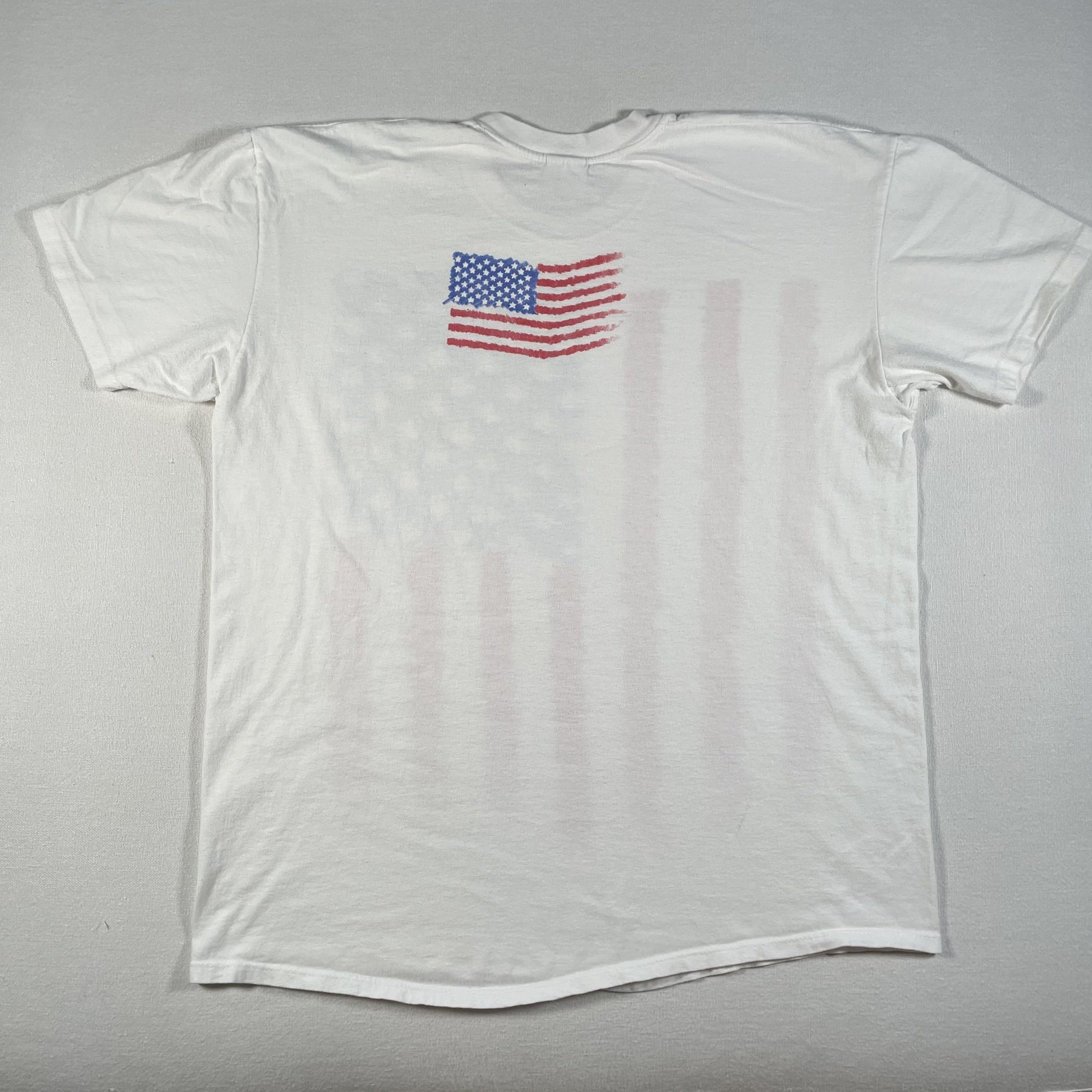 Vintage American Flag Graphic Shirt Mens XL White Stedman Wild Oats 1990s USA