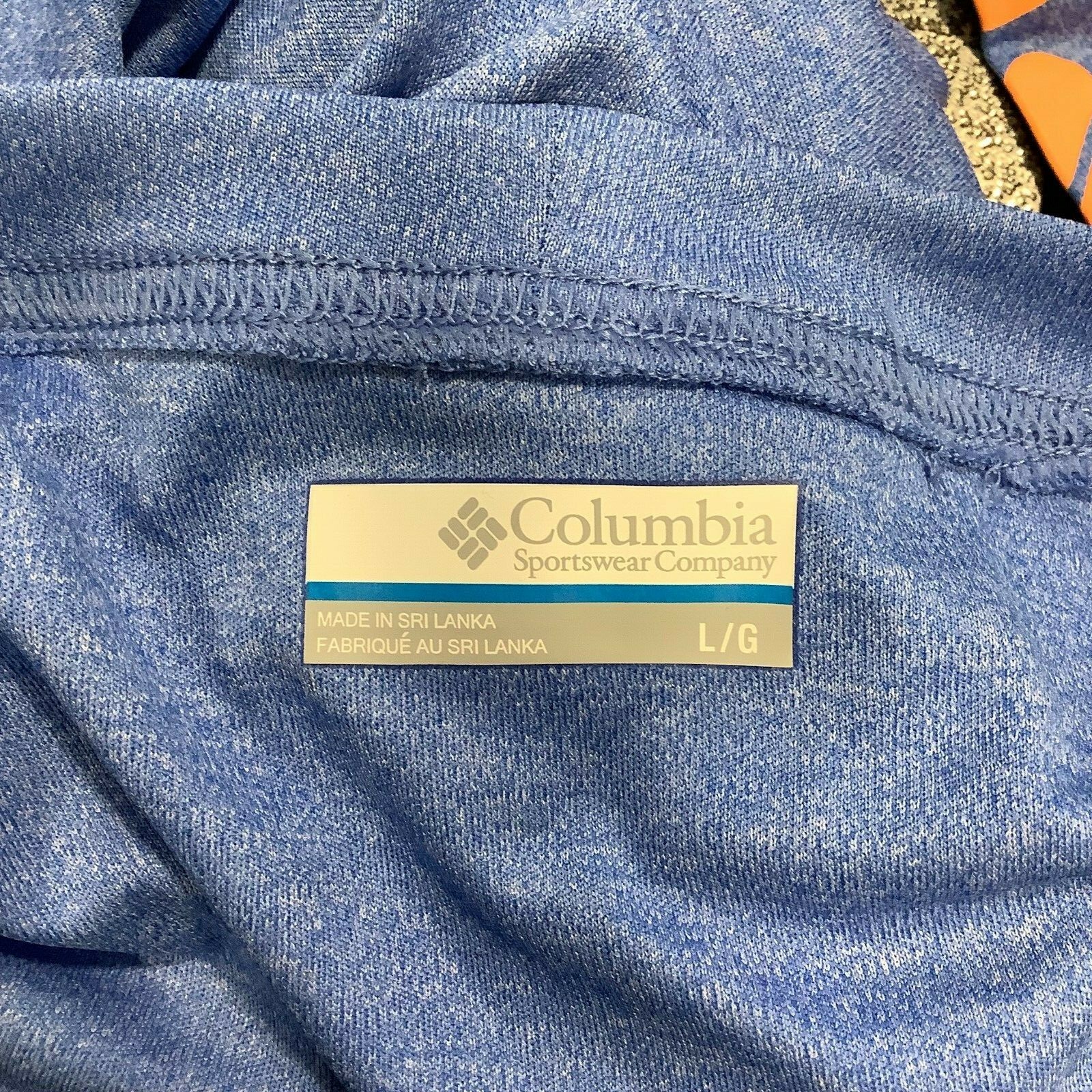 Columbia Mens Heather Crew Neck Straight Hem Long Sleeve Purple T Shirt Size L