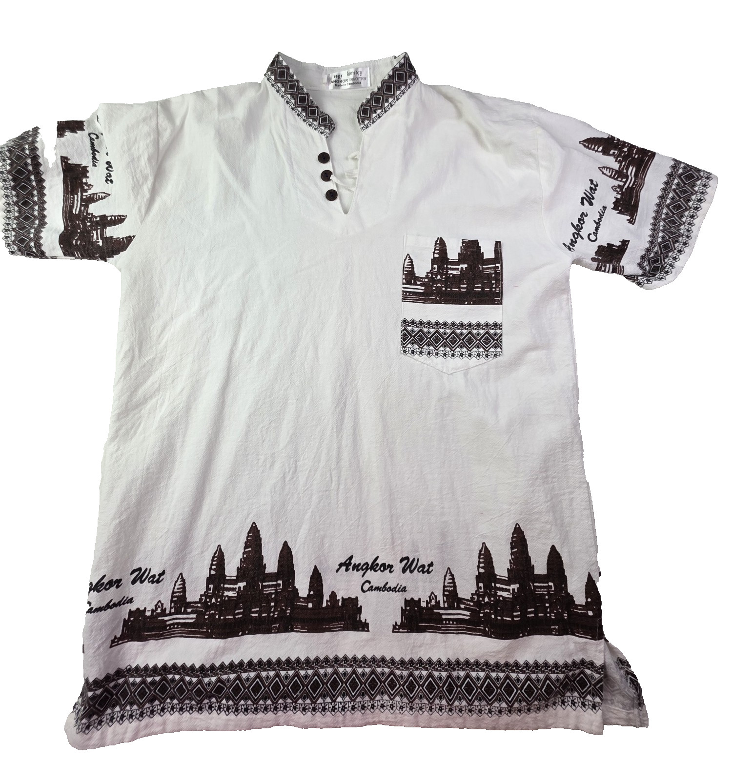 Angkor Men&rsquo;s XL Camobia Kingdom of Wonder Cotton Graphic Shirt