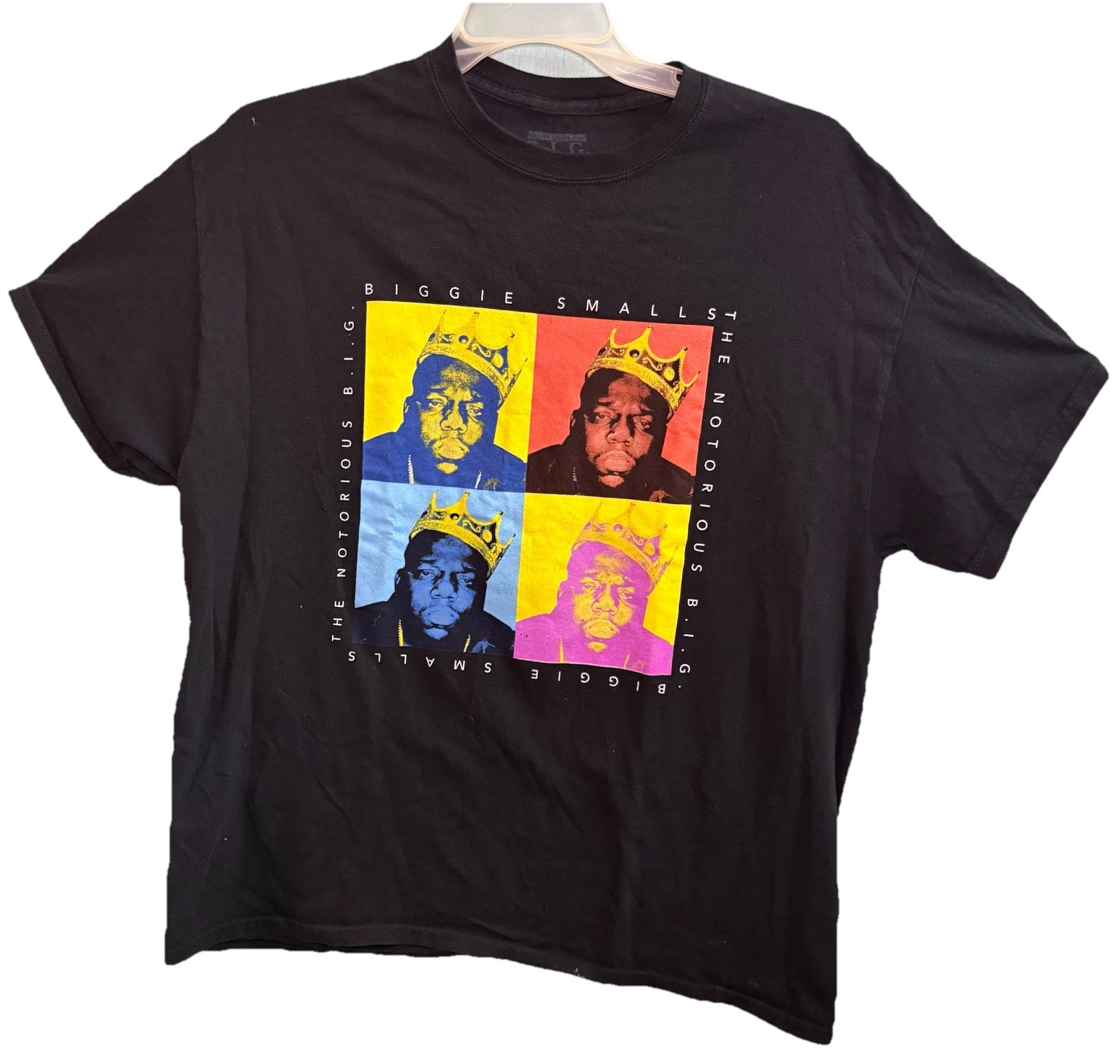 THE NOTORIOUS B.I.G. BIGGIE RAP HIP-HOP BLACK CROWN GRAPHIC T-SHIRT TEE SIZE XL