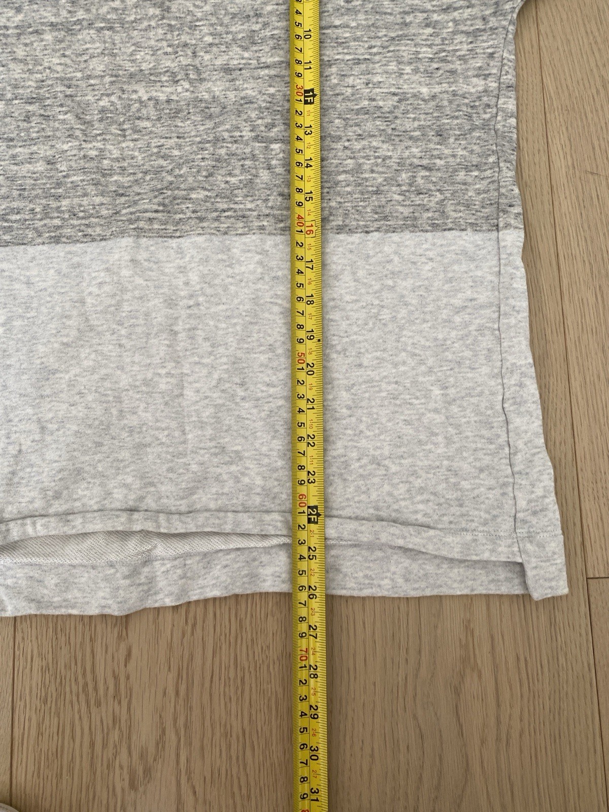 Helmut Lang Two-Tone Heather Gray Short Sleeve Terry Tee Size XL