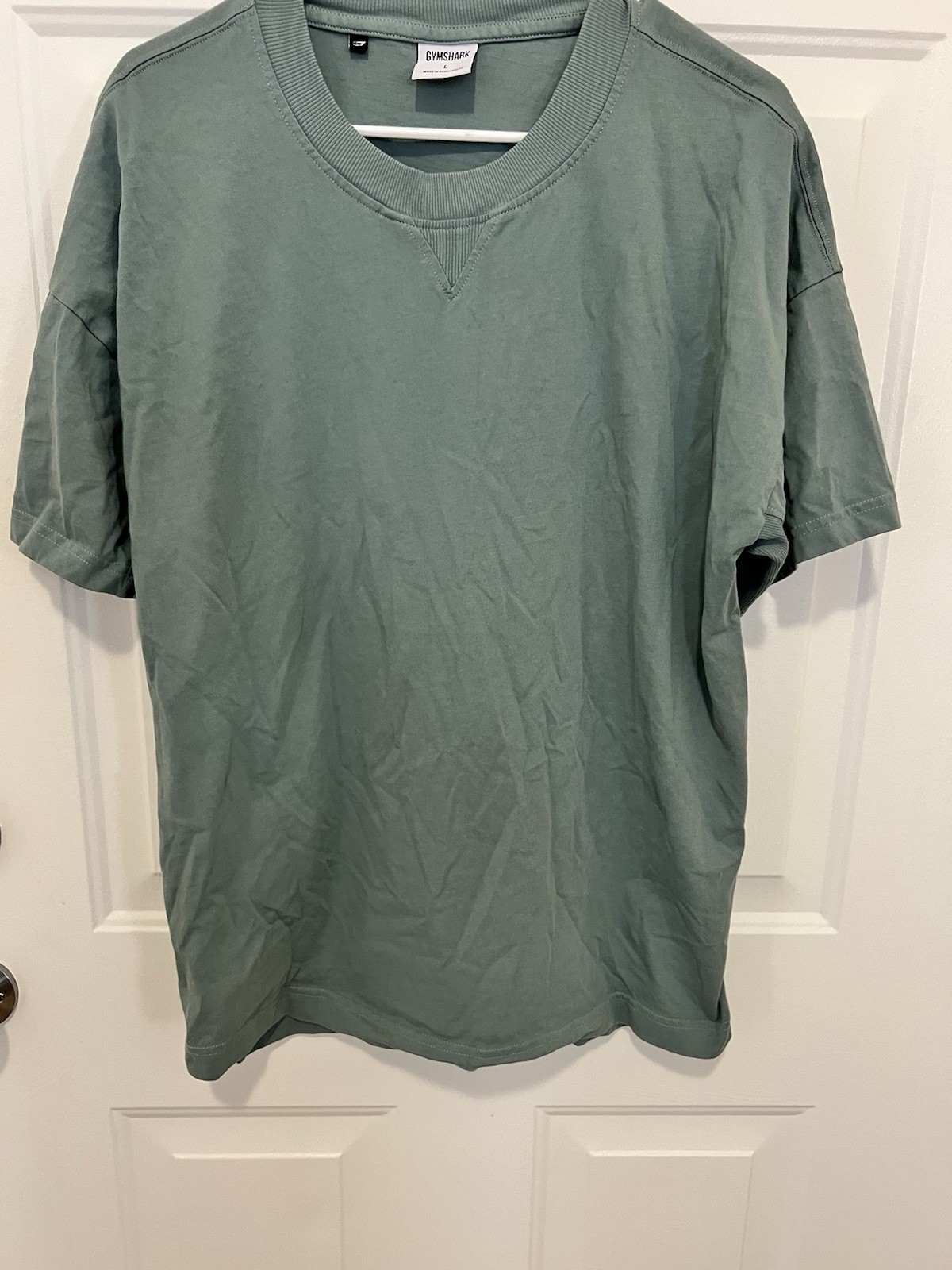 Gymshark Men&rsquo;s Green Crew Neck Short Sleeve T-Shirt Size L Cotton Jersey