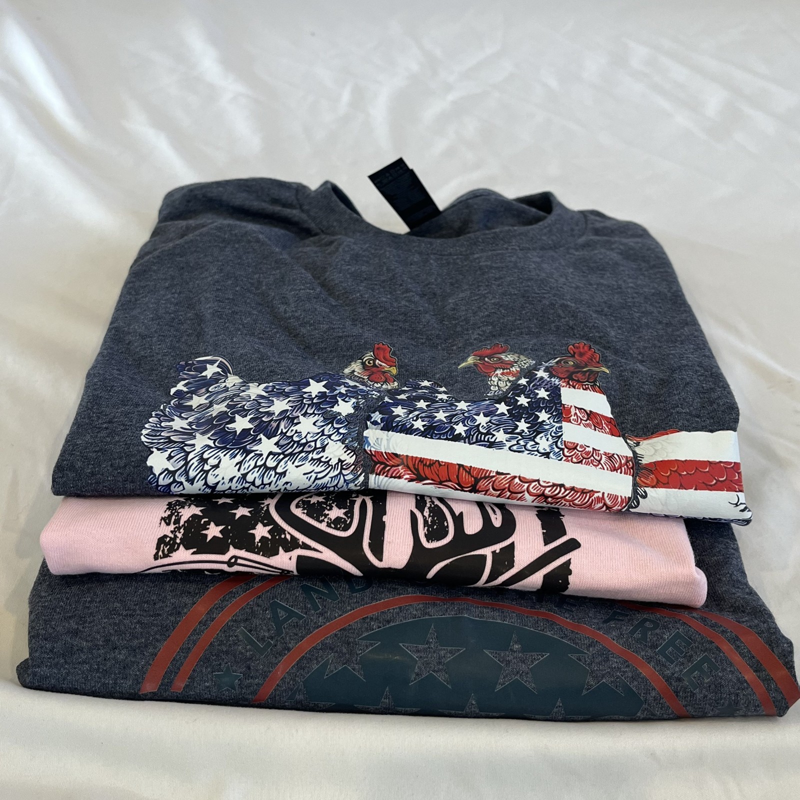 Lot of 3 Graphic T-Shirts Patriotic Americana Gildan New Unisex Adult M