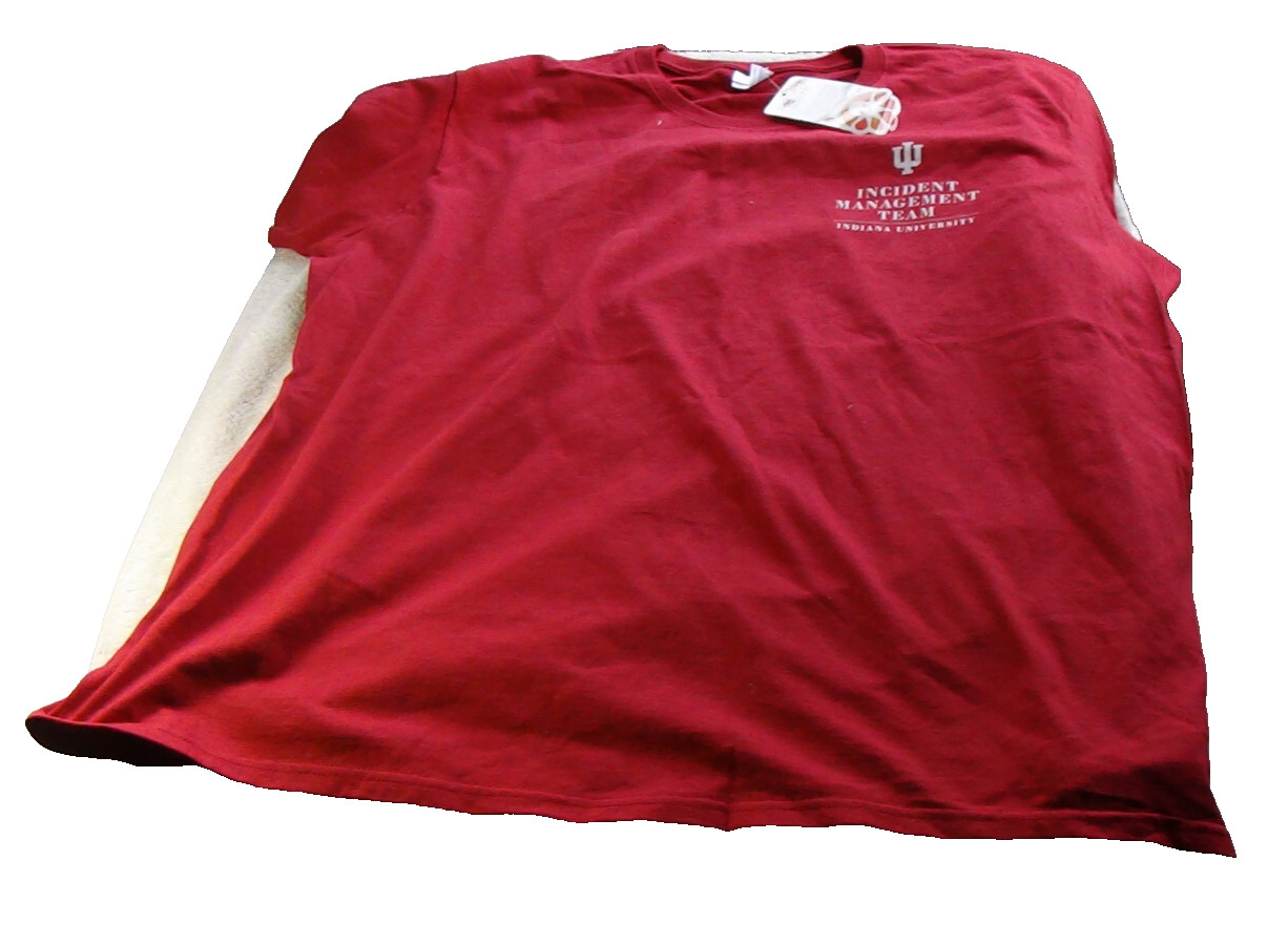 Indiana Hoosiers IU T-Shirt Adult « Incident Management Team » Red 2XL