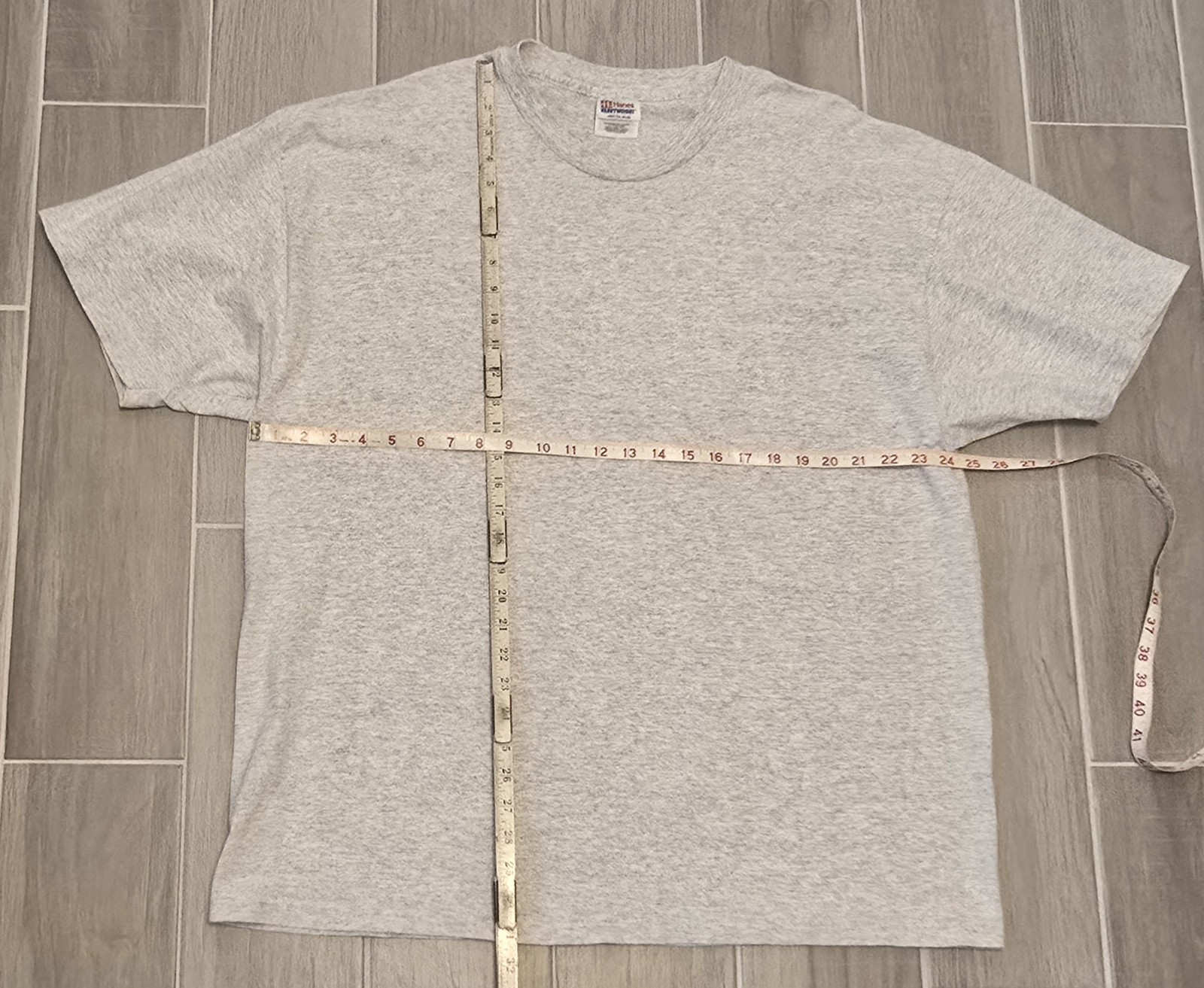 Hanes Heavyweight Cotton Shirt XXL Gray Blank Single-Stitch