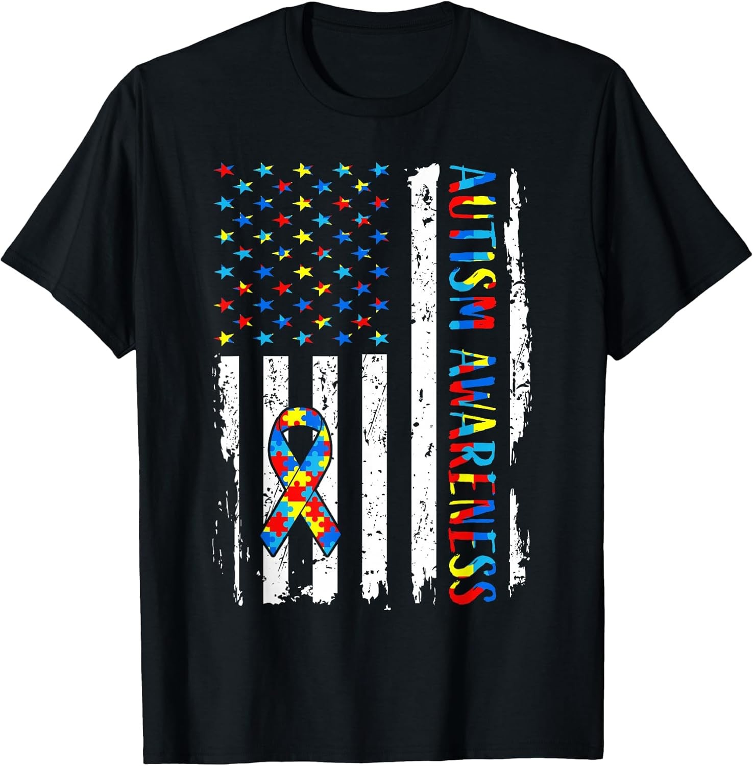 NEW LIMITED! Autism Awareness Mom Dad USA Flag Autistic Tee – MADE IN USA